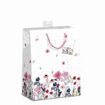 Geschenktasche Blumen  26x32x12cm, mit Kordel und...