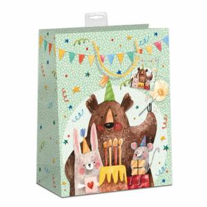 Geschenktasche Kinder  Jumbo 33x45x12cm, mit Kordel und Namenskarte,, Skorpion
