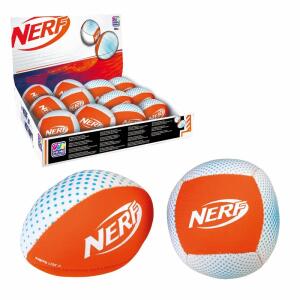 NERF Neopren Miniball  orange/weiß sortiert, 2-fach sortiert: Rundball Durchmesser 9 cm, American, Football 14 x 8 cm,, Happy People