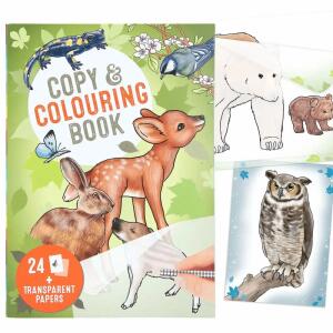 Copy & Colouring Book  Wildtiere, Durchpausbuch mit 24x Transparentpapier, Depesche
