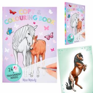 Miss Melody Copy &  Colouring Book, Durchpausbuch mit 24x Transparentpapier, Depesche