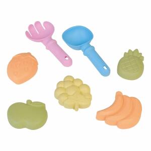 Sandspielset 7teilig  biobasiertes Material, verschiedene Formen und Geräte,, Happy People