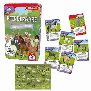 Kartenspiel schleich  Pferde Paare Metalldose, Schmidt Spiele