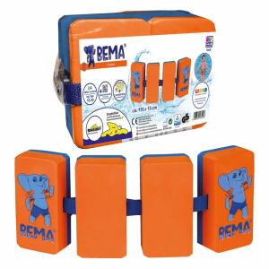 BEMA Schwimmlernhilfe  2-6 Jahre 15-30kg, mit 4 Auftriebskörpern aus EVA Schaum und verstellbarem, Nylongurt, 27,5 x 15 x 4,5 cm,, Exklusiv für DACH-Region, Sharky Schwimmschule