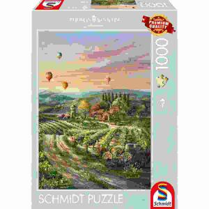 Puzzle Peaceful Valley  Vineyard 1000 Teile, Thomas Kinkade,, Schmidt Spiele