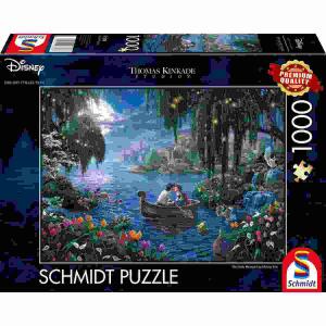 Puzzle Disney The Little  Mermaid and Prince Eric, Sleeping Beauty Dancing in The Enchanted Light,, 1000 Teile, Thomas Kinkade,, Schmidt Spiele