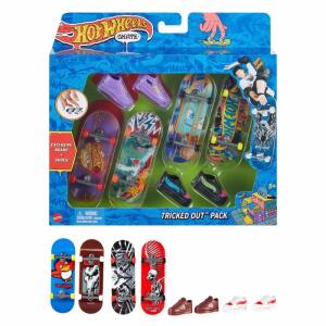 Hot Wheels Skate  Fingerboard + Shoe 4er, Hot Wheels Skate Fingerboard + Shoe 4-Pack Sortiment, Mattel