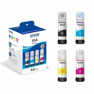 Tintenflasche EPSON  C13T00P640 ET2710 CMYK, für ca 7000 Seiten, EcoTank 104, 265ml