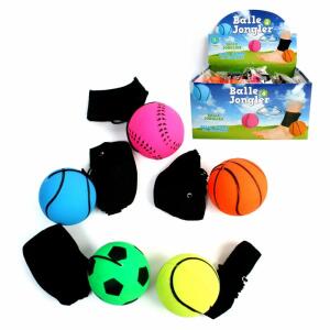 Ball mit Schnur 6cm  4fach sortiert, mit Manschette