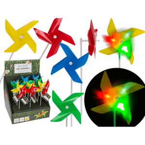 OOTB Bunte Windmühle mit 3 LED farbwechselnd H: 28 cm
