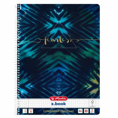 Herlitz Spiralblock A4 80 Blatt Lineatur New Batik Fearless