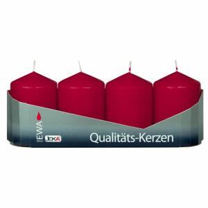 Stumpenkerzen 40x60mm  burgund 4er, JEKA