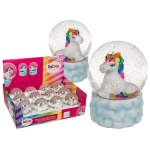 OOTB Glitterkugel Einhorn auf Sockel mit Wolkendekor