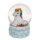 OOTB Glitterkugel Einhorn auf Sockel mit Wolkendekor
