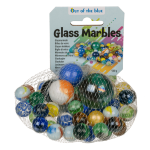 Glas-Murmeln, mehrfarbig sortiert, 500 g im Netz mit...