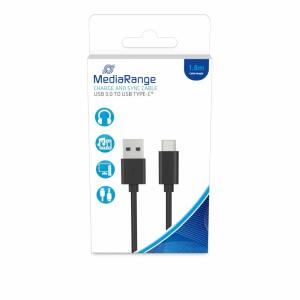 Ladekabel USB 3.0 und  USB Type-C 1,8m schwarz, MediaRange