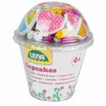 LENA Holzperlen Cupcakes  pink, 170 Perlen, 3...