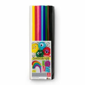 Werola Feinkrepppapier 50x200cm, 10 L Regenbogen sort mit Vorschlag