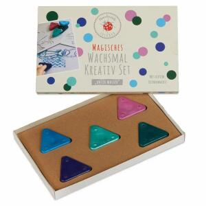 Wachsmal Kreativ-Set  Unter Wasser, 5 Wachsmalfarben in Dreieckform, 5 Schablonenmotive