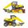 LENA TRUXX² Bagger 35cm  mit gummierten Reifen, 4 mm verzinkten Stahlachsen,, Führerhaus zum Bespielen, beweglicher Baggerarm,, verriegelbarem Fahrgestell, Anhängerkupplung und Spielfigur,, Indoor und Outdoor geeignet,, ab 24 Monaten
