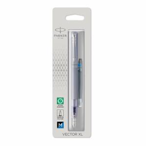 Füllfederhalter Vector XL  Silver Blue, im Blister, Edelstahlfeder Stärke M,, Parker