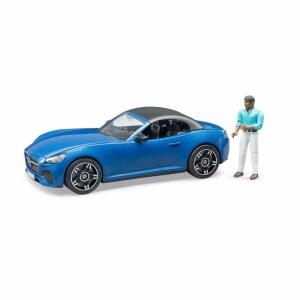 bruder Roadster 1:16 blau  mit Figur, abnehmbares Dach, abnehmbare Räder, Bruder