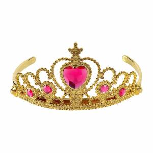 Tiara gold mit pinken  Edelsteinen