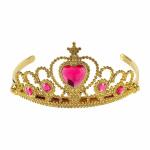 Tiara gold mit pinken  Edelsteinen