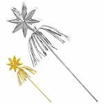 Feenstab Stern 3D  mit Glitzer, gold/silber