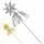 Feenstab Stern 3D  mit Glitzer, gold/silber