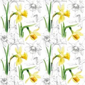 Servietten 33x33cm  Narcissus Sketch