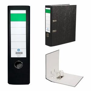 Ordner A4 Wolkenmarmor  schwarz 8cm, Rückenbreite 80mm,, Emba