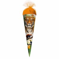 Motiv-Schultüte Tiger 35cm rund Tüllverschluss