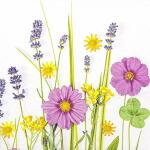 Motivserviette 33x33cm HOME F. 212302  3lag Blumen