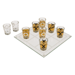 OOTB Glas-Trinkspiel Tic Tac Toe mit 9 Gläsern