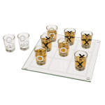 OOTB Glas-Trinkspiel Tic Tac Toe mit 9 Gläsern