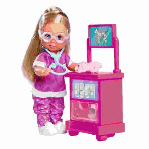 Evi LOVE Puppy Doctor  12cm, 3x Hundewelpen, 1x Behandlungstisch und Zubehör,, ab 3 Jahren