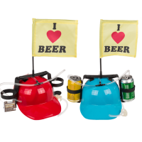 Trinkhelm, I Love Beer mit Fahne,