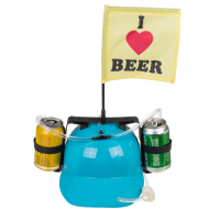 Trinkhelm, I Love Beer mit Fahne,