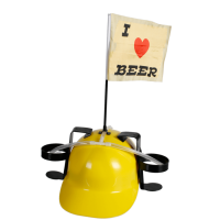 Trinkhelm, I Love Beer mit Fahne,