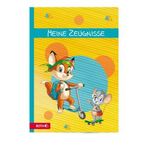 Roth für Dokumente und Zeugnisse, passend zu Schultüten-Motiven