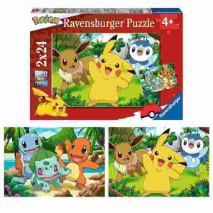 Puzzle 2x 24 Teile  Pikachu und seine Freunde, ab 5 Jahren,, Ravensburger