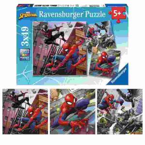 Puzzle 3x 49 Teile  SPIDER-MAN, ab 5 Jahren,, Ravensburger