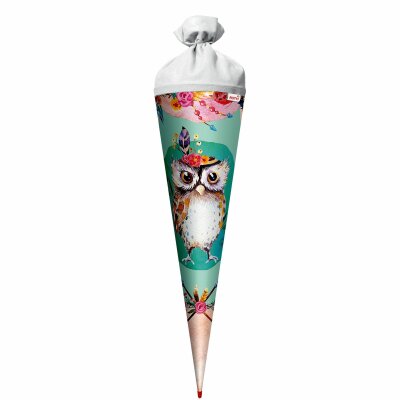 Motiv-Schultüte Eule Lieselotte 70cm rund Filzverschluss