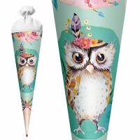 Motiv-Schultüte Eule Lieselotte 70cm rund Filzverschluss