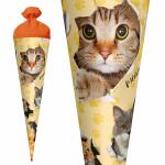 Motiv-Schultüte Katzenparty 70cm rund Filzverschluss