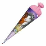 Motiv-Schultüte Blumenpferde 70cm rund Filzverschluss