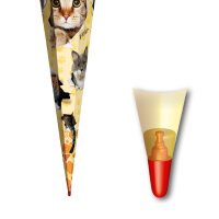 Motiv-Schultüte Katzenparty 85cm eckig Tüllverschluss