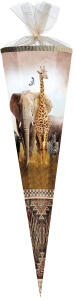 Nestler Schultüte Tüllv. 85 cm 6-eckig Safari