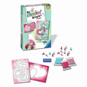 Bastelset Be Creative!  String Art Heart, mit Kunstoffpins und bunten Fäden, ab 6 Jahren,, Ravensburger
